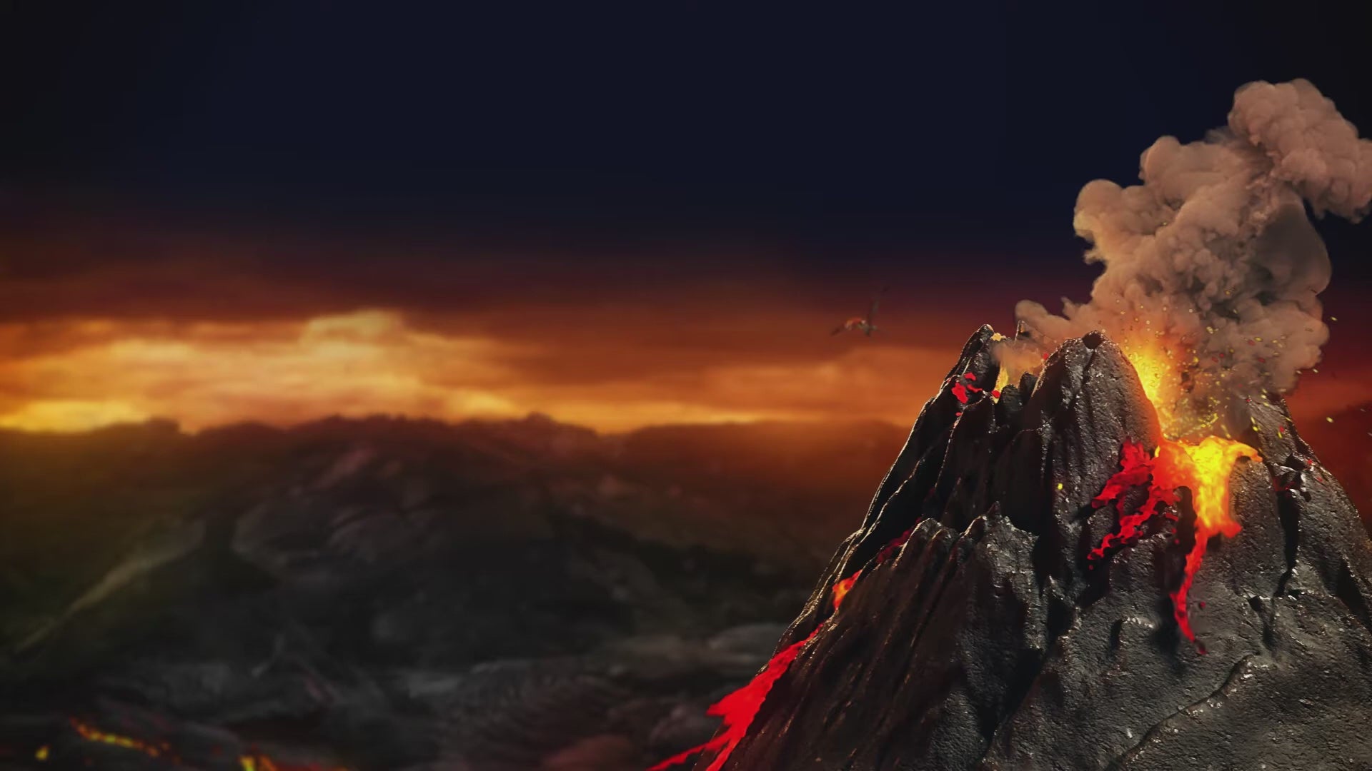 Massive Erupting Volcano